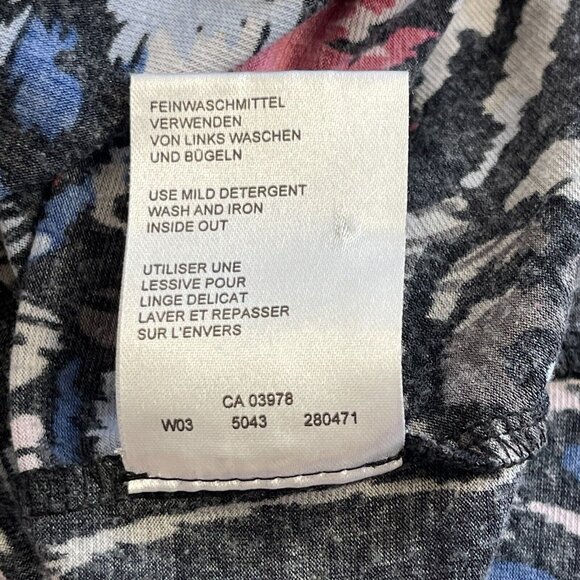 Frank Walder Womens Paisley Print 3/4 Sleeve Top Size 16 Multicolor Stretch Stud - Picture 5 of 9